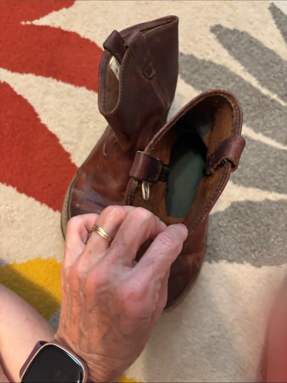 Boys, Georgia boot brown leather well-maintained “work” Boots